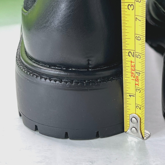 Sam Edelman Leone Suede Lug Sole Chelsea Boots Front Zipper Black Women's 5.5 M - Picture 8 of 11